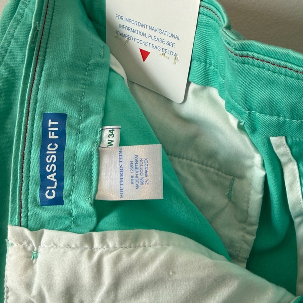 Southern Tide Aqua Men’s Shorts - Picture 4 of 4